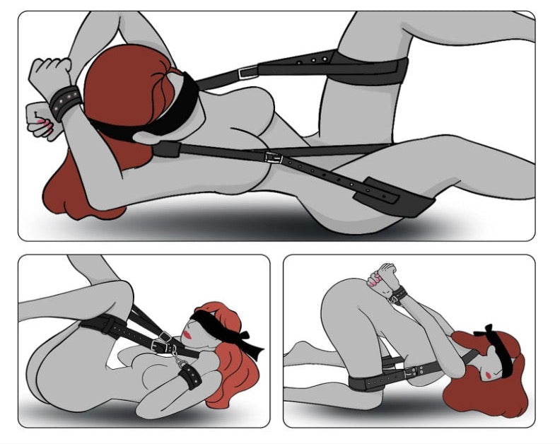 Set para Juegos de Dominación – Muslos, Muñecas y Antifaz