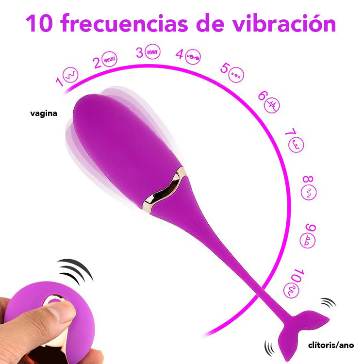 Vibrador de Punto G con Cola de Ballena – Control Remoto Inalámbrico (73x32mm)