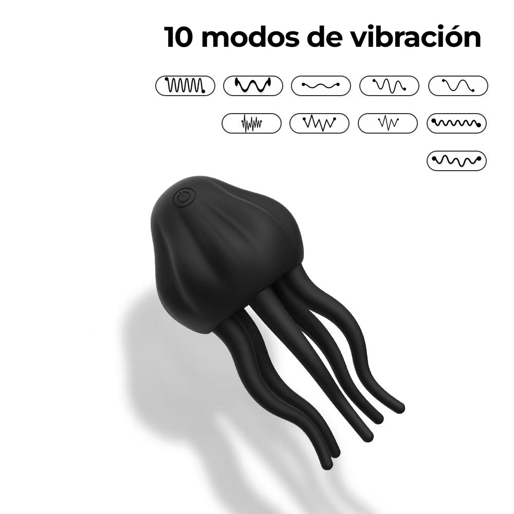 Anillo Vibrador Estimulador con Tentáculos – Recargable USB (9.2 cm)