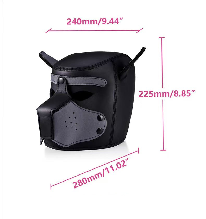 Máscara de Perrito – Estilo Puppy Play en Cuero Poliuretano