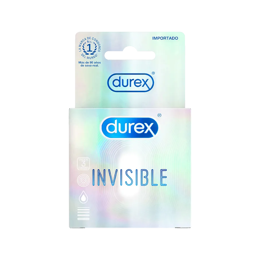 Durex Invisible – Condones Ultrafinos para Máxima Sensibilidad (3 Condones)