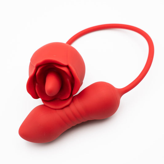 Vibrador Rosa de Doble Estimulación con Lengua – Clítoris y Punto G, Recargable USB