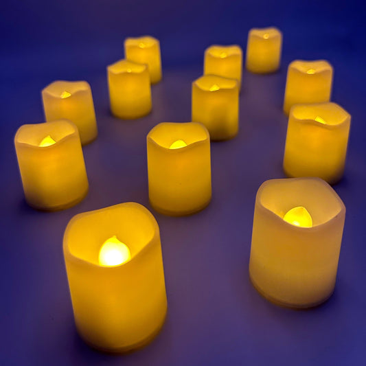 Set de 12 Velas LED (200 horas de Luz Cálida) para Ambientes Sensoriales