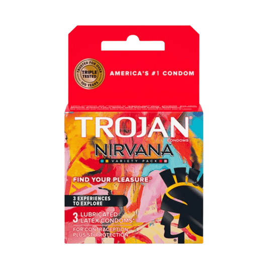Trojan Nirvana Collection – Set de 3 Condones con Sensaciones Variadas