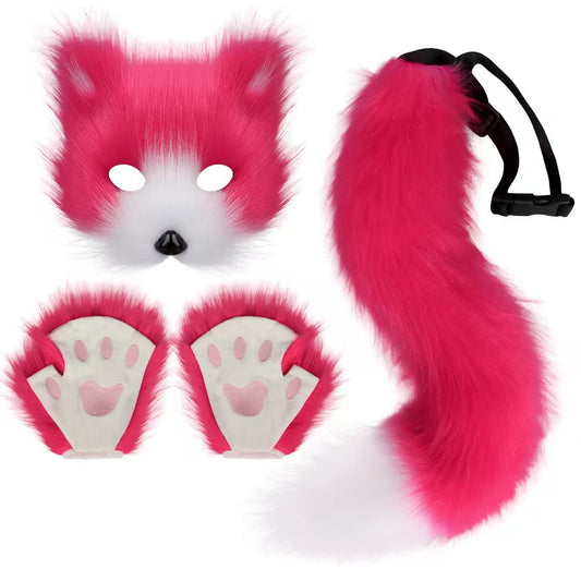 Kit Kawaii de Zorrita Traviesa – Máscara, Cola y Patitas