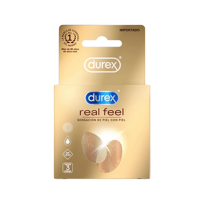 Durex Real Feel – Condones Ultradelgados Sin Látex (3 Condones)