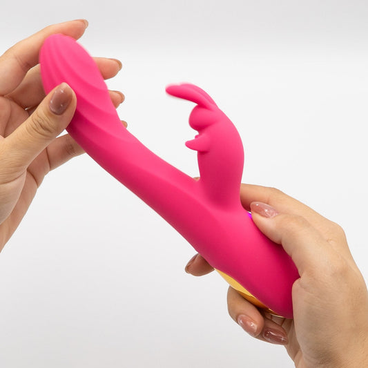 Vibrador Doble Estimulación Tipo Conejo con Orejitas  – 21 cm, Recargable USB