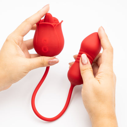 Vibrador Rosa de Doble Estimulación con Lengua – Clítoris y Punto G, Recargable USB