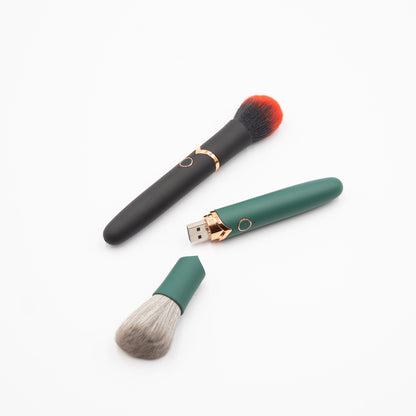 Vibrador Discreto tipo Brocha de Maquillaje – Recargable USB (16 cm)