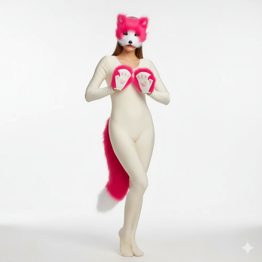 Kit Kawaii de Zorrita Traviesa – Máscara, Cola y Patitas