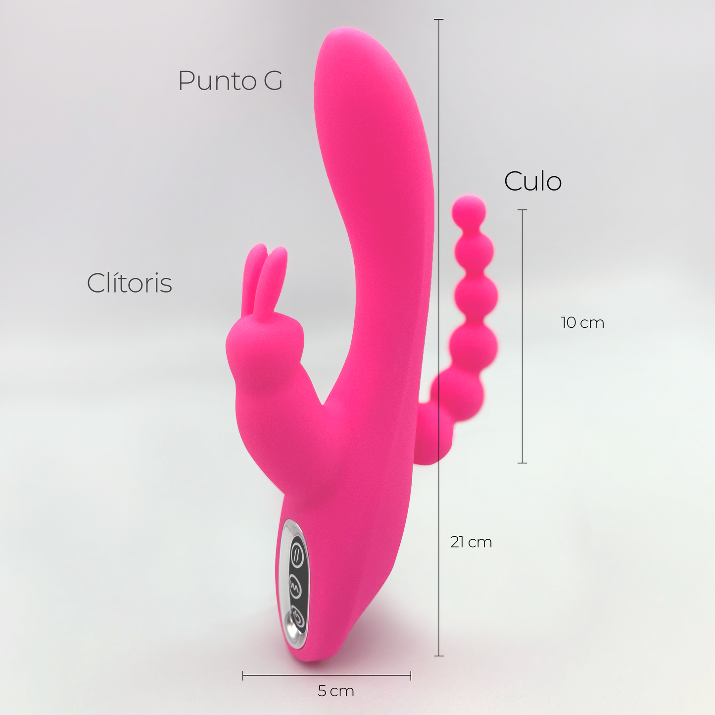 Vibrador con Succión y Triple Estimulación – 21 cm, Recargable USB