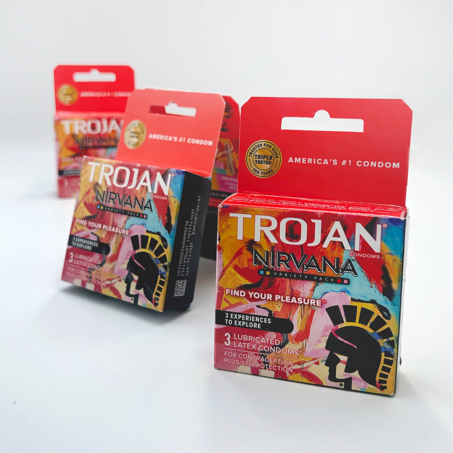 Trojan Nirvana Collection – Set de 3 Condones con Sensaciones Variadas