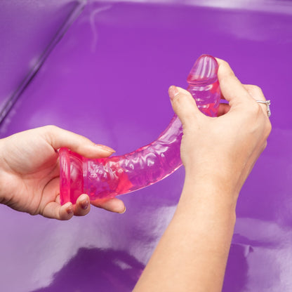 Dildo Realista Translúcido – 21 cm, Flexible y con Base de Succión
